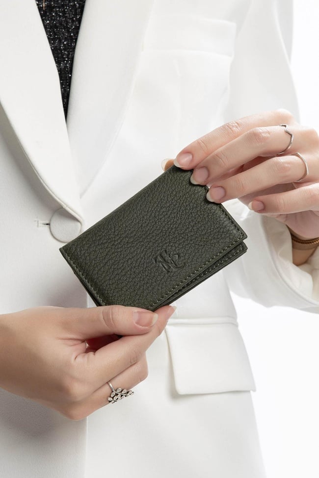  Tamer Tanca Kadın Hakiki Deri Yeşil Kartlık