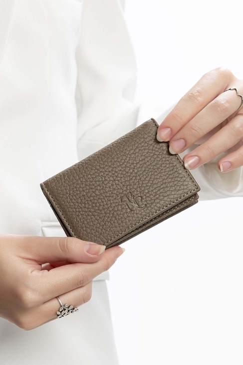  Tamer Tanca Kadın Hakiki Deri Bej Kartlık