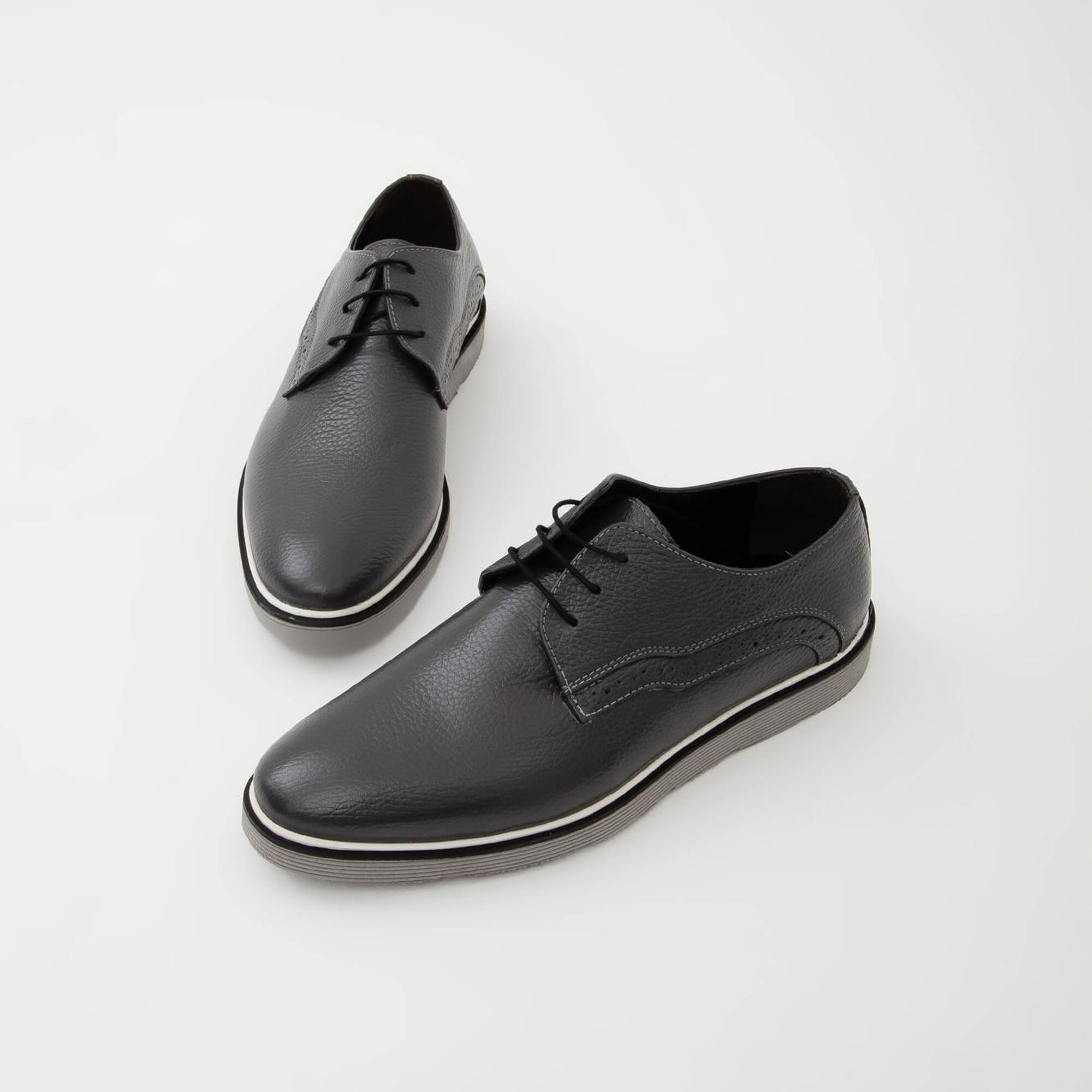 Tamer Tanca Erkek Hakiki Deri Gri Casual Ayakkabı