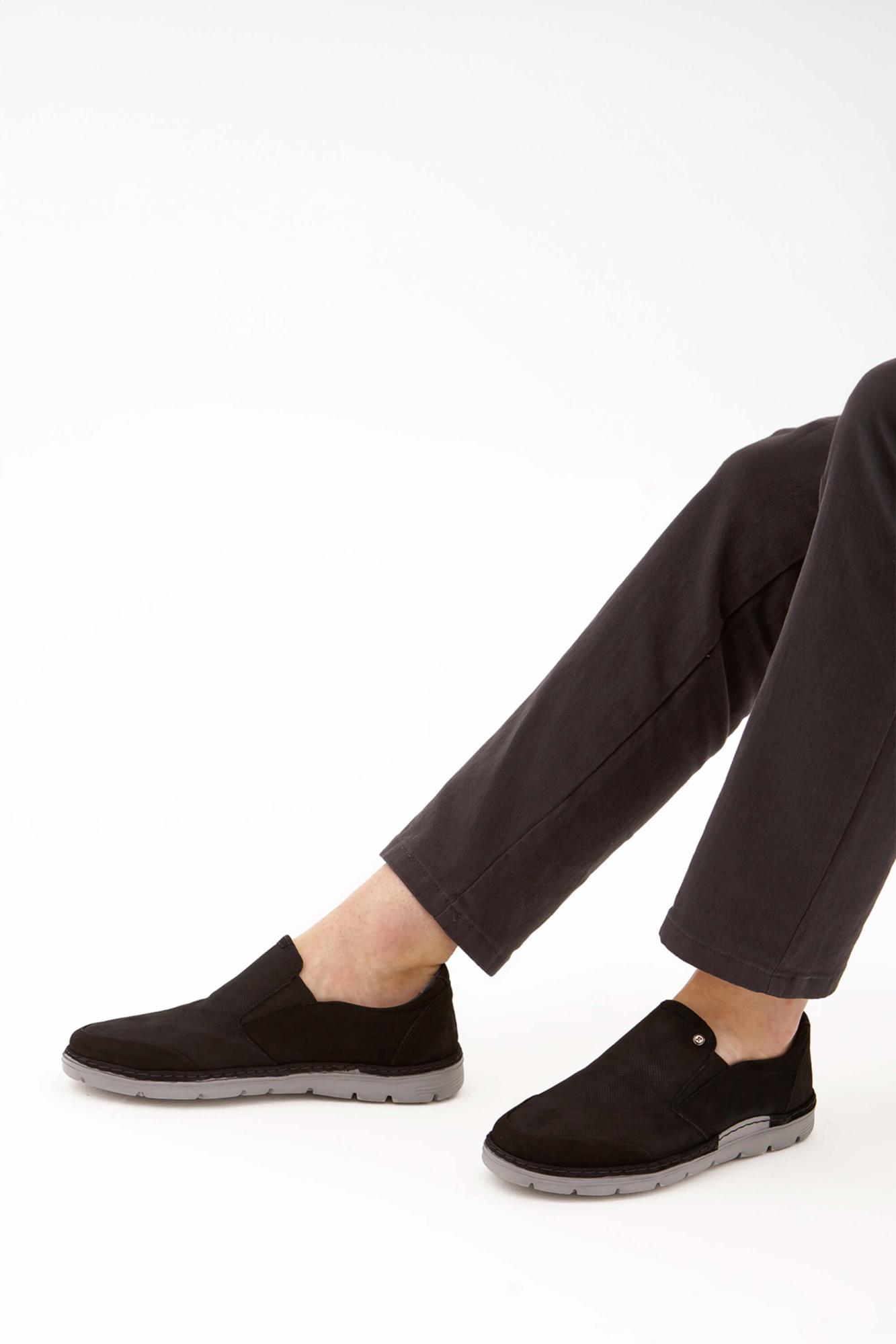 Tamer Tanca Tamer Tanca Erkek Hakiki Deri Siyah Nubuk Casual Ayakkabı | FashFed Siyah - 5. görsel