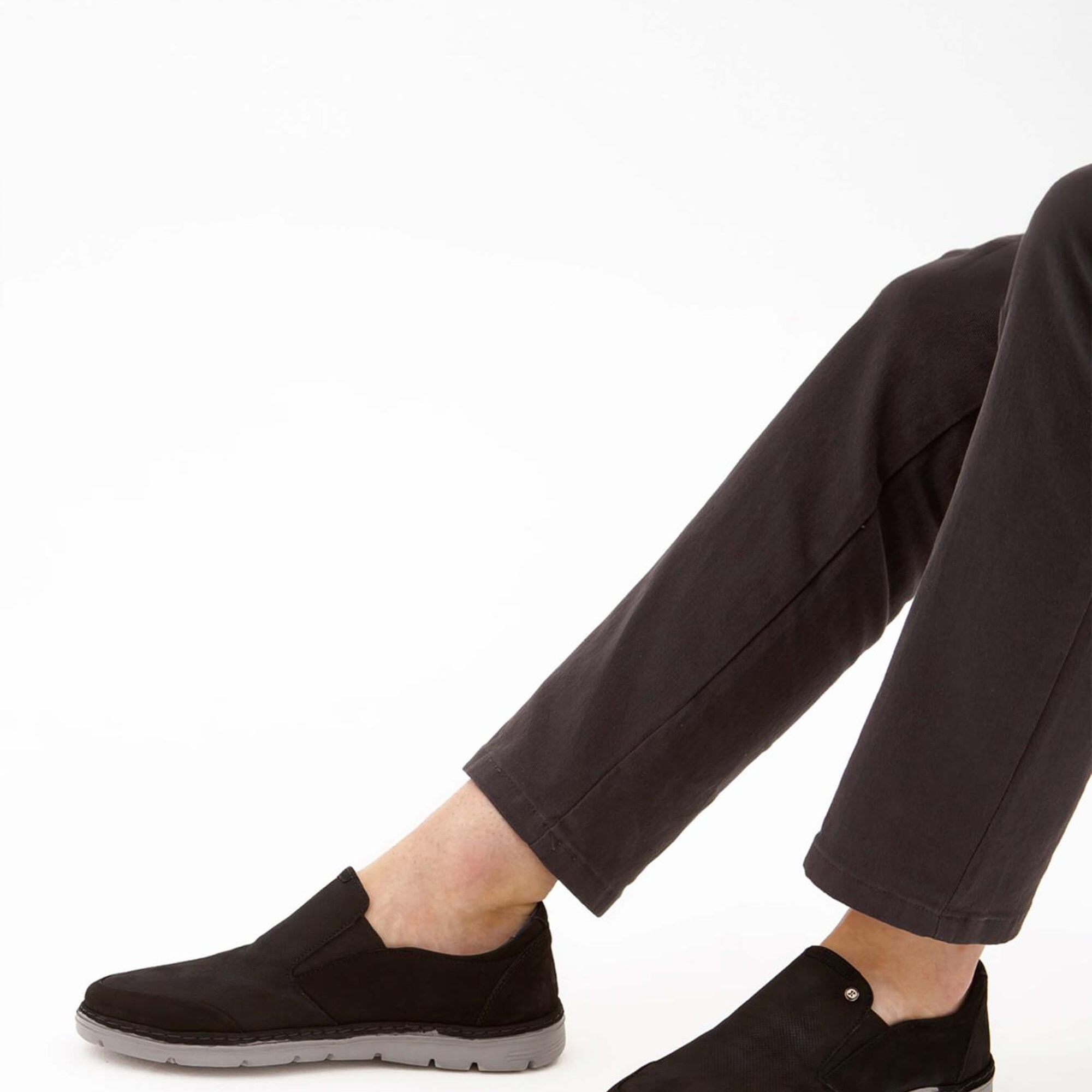 Tamer Tanca Erkek Hakiki Deri Siyah Nubuk Casual Ayakkabı