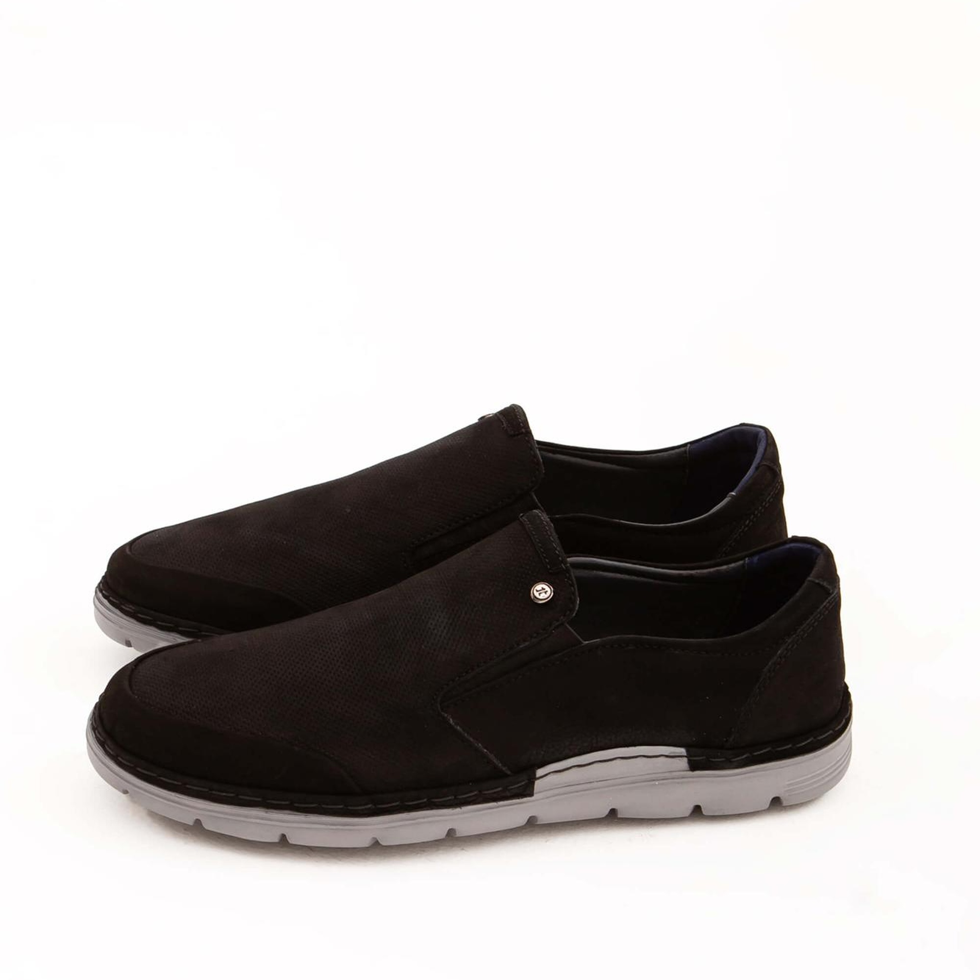 Tamer Tanca Erkek Hakiki Deri Siyah Nubuk Casual Ayakkabı