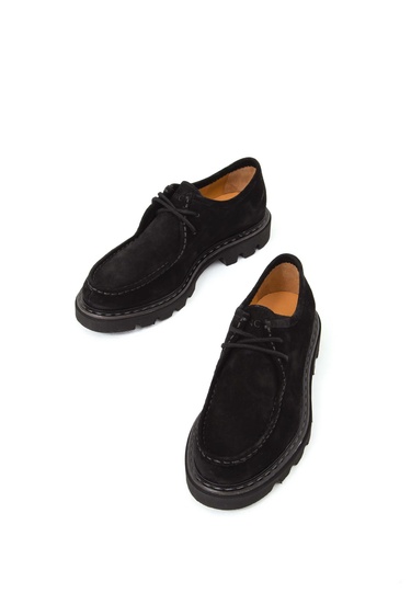  Tamer Tanca Erkek Hakiki Deri Siyah Süet Casual Ayakkabı