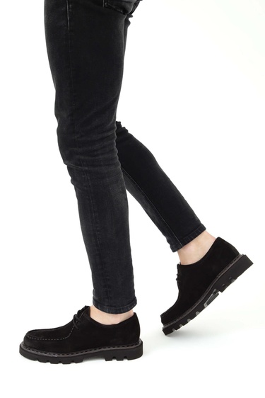  Tamer Tanca Erkek Hakiki Deri Siyah Süet Casual Ayakkabı