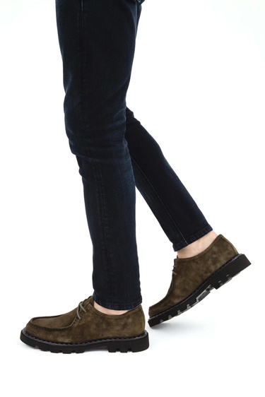  Tamer Tanca Erkek Hakiki Deri Yeşil Casual Ayakkabı