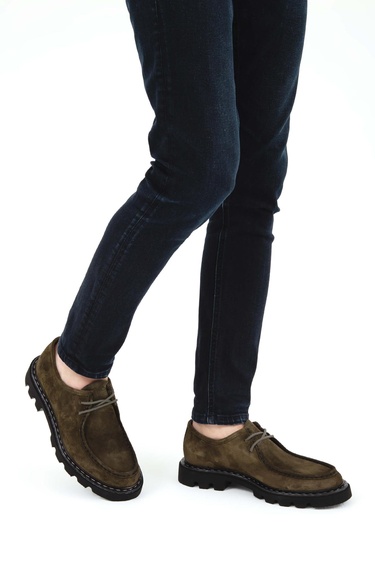  Tamer Tanca Erkek Hakiki Deri Yeşil Casual Ayakkabı