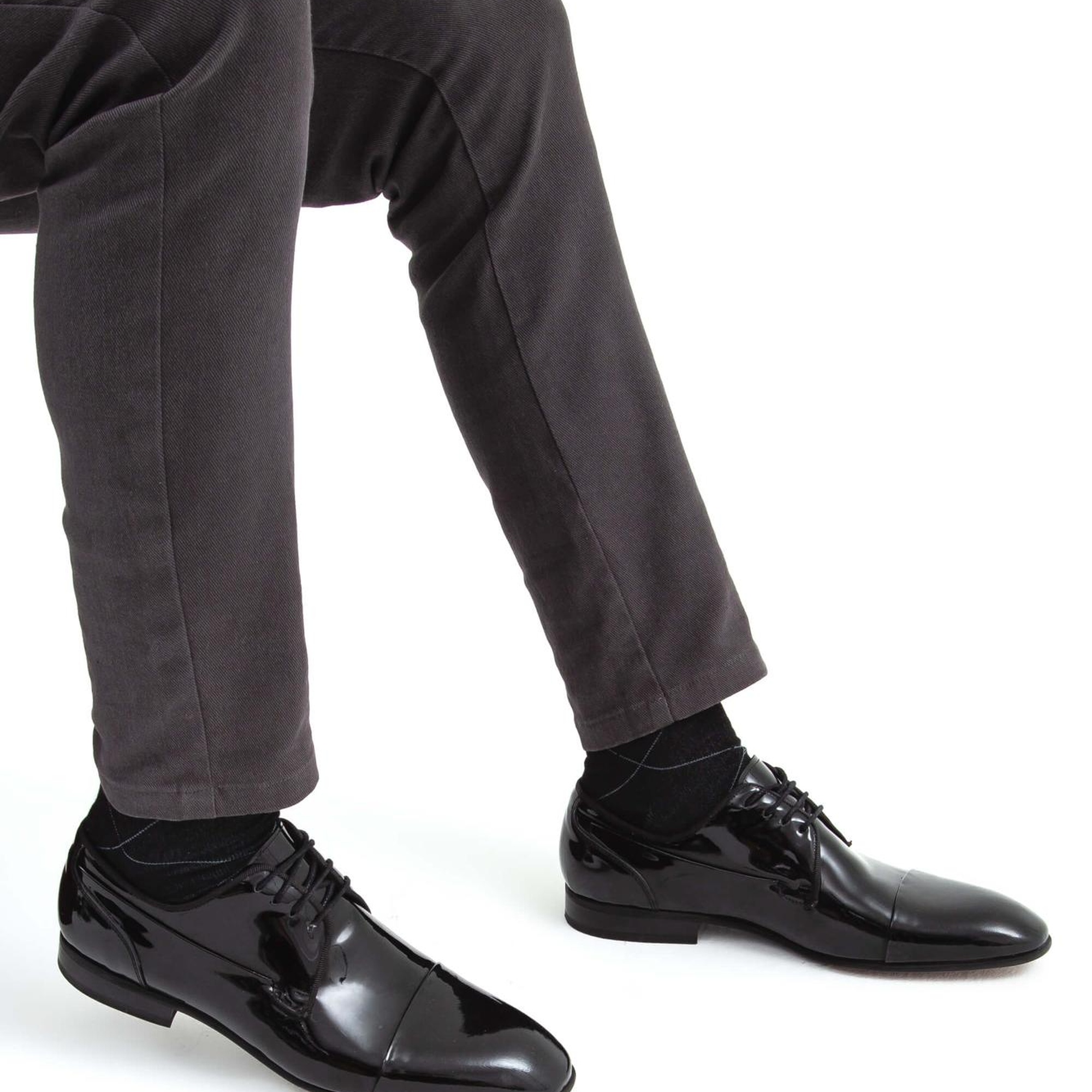 Tamer Tanca Erkek Hakiki Deri Siyah Rugan Klasik Ayakkabı