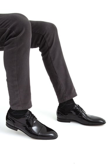  Tamer Tanca Erkek Hakiki Deri Siyah Rugan Klasik Ayakkabı