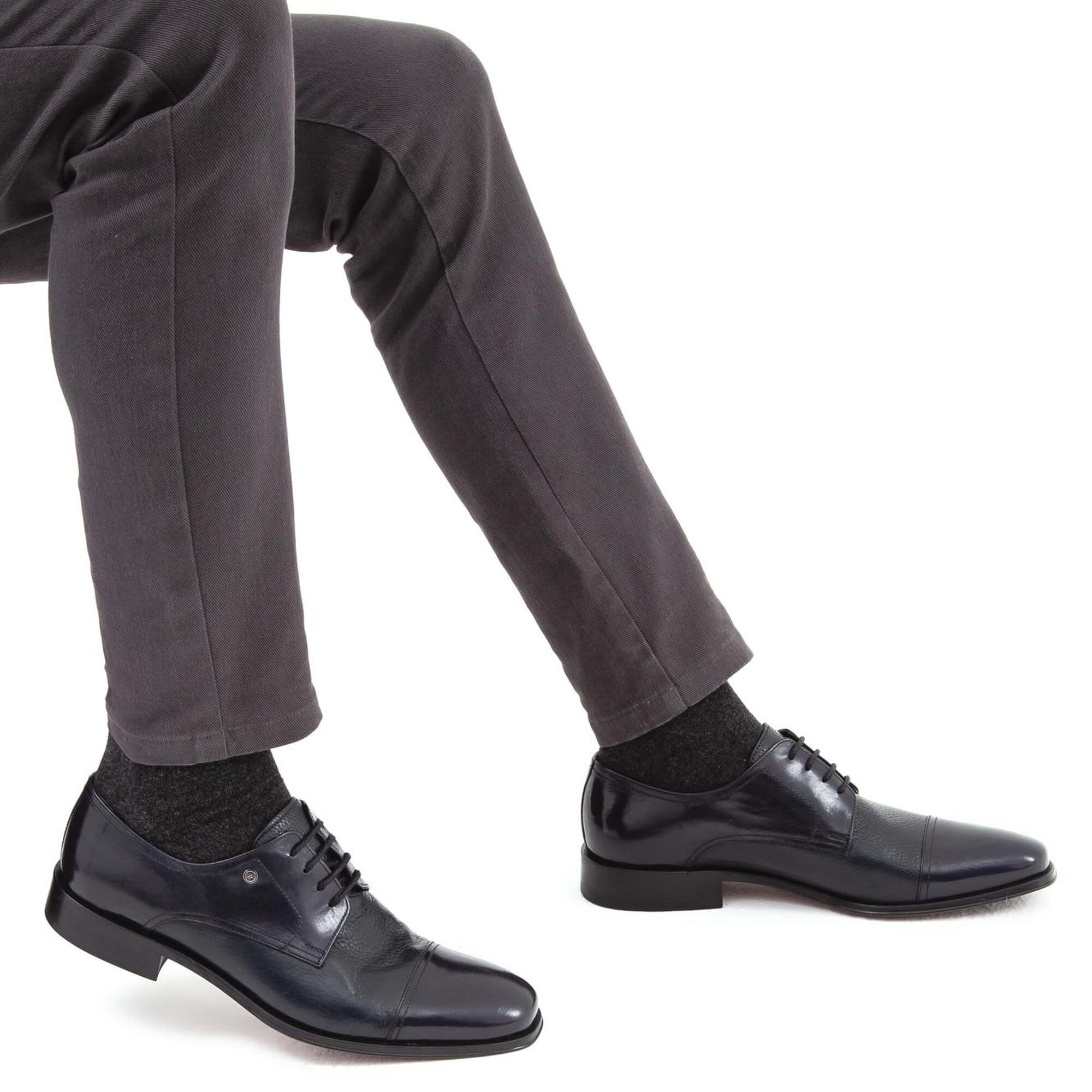 Tamer Tanca Erkek Hakiki Deri Lacivert Klasik Ayakkabı