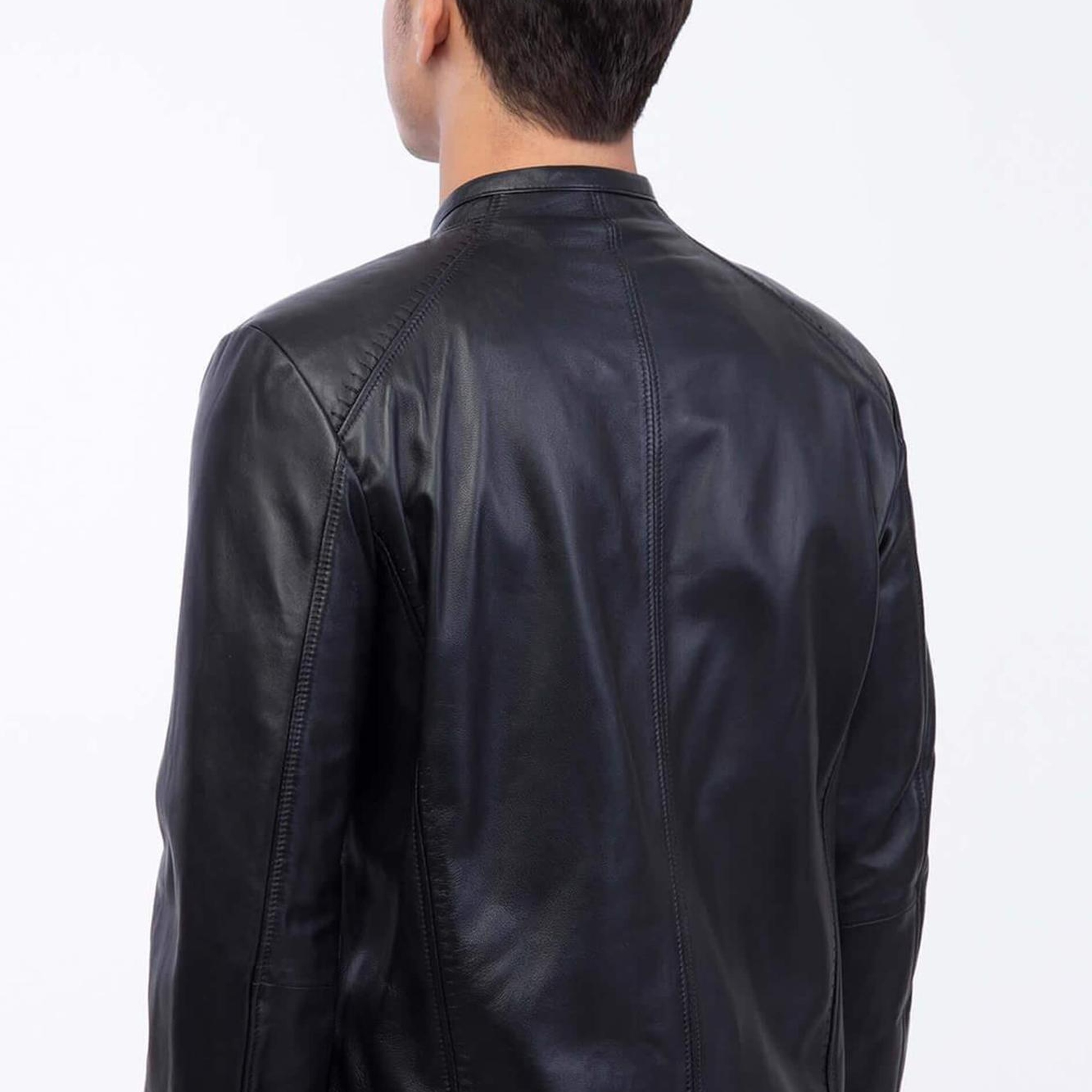 Tamer Tanca Erkek Hakiki Deri Siyah Deri Mont