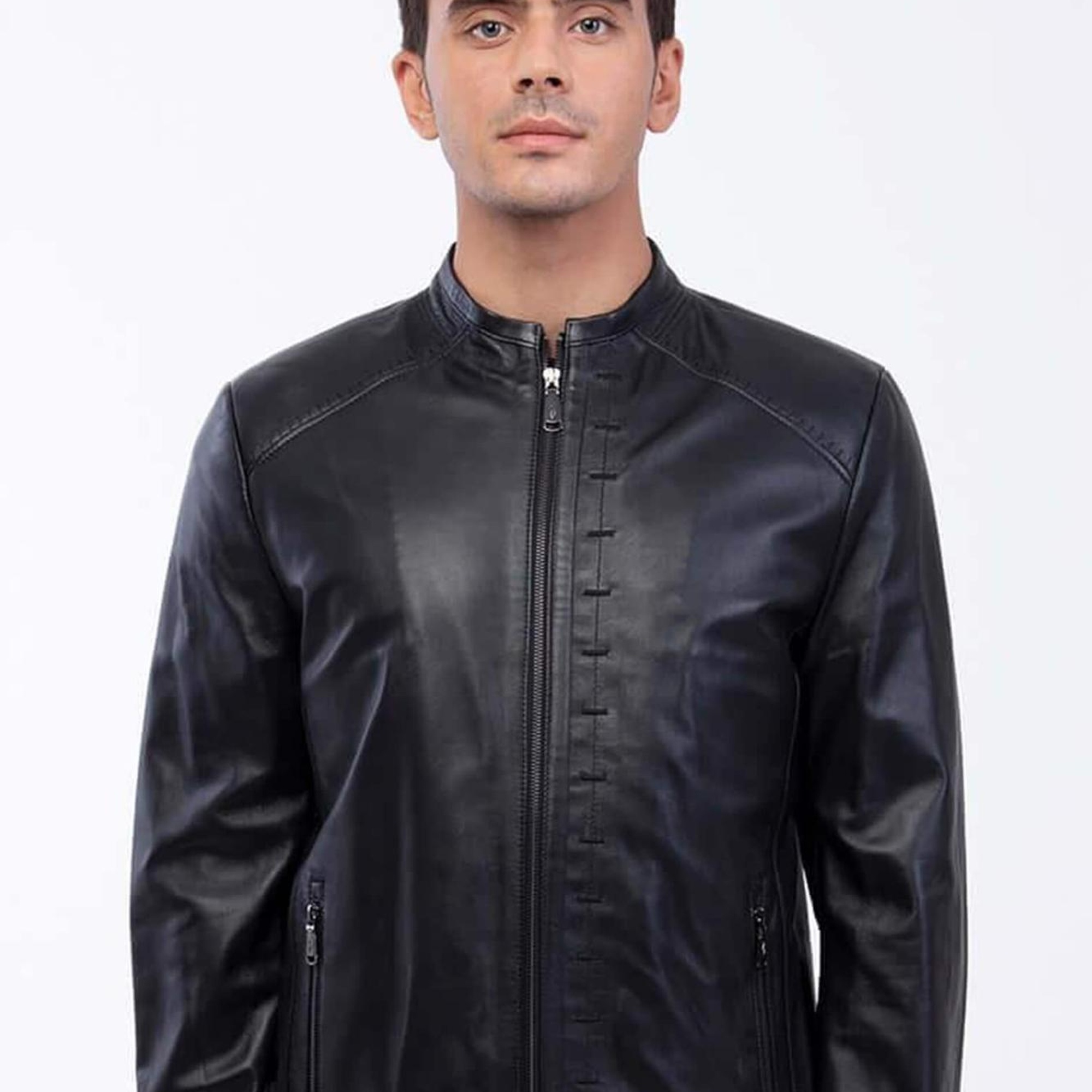 Tamer Tanca Erkek Hakiki Deri Siyah Deri Mont