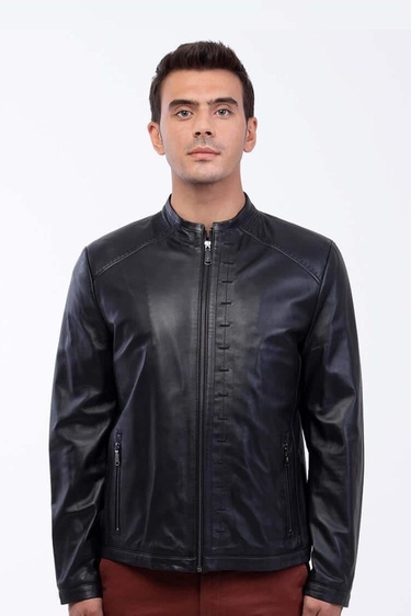  Tamer Tanca Erkek Hakiki Deri Siyah Deri Mont