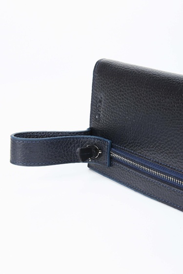  Tamer Tanca Erkek Hakiki Deri Lacivert El Çantası