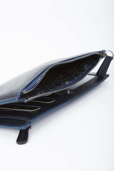  Tamer Tanca Erkek Hakiki Deri Lacivert El Çantası