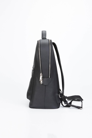  Tamer Tanca Erkek Hakiki Deri Siyah Floter Sırt Çantası