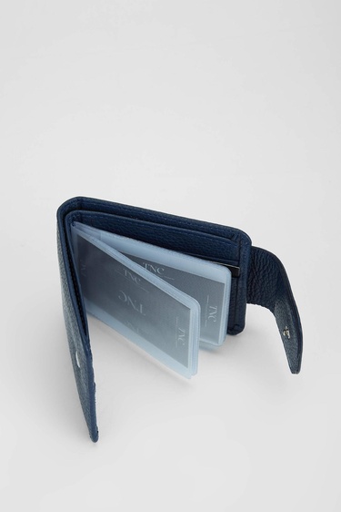  Tamer Tanca Erkek Hakiki Deri Lacivert Cüzdan Cuzdan