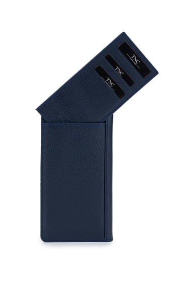  Tamer Tanca Erkek Hakiki Deri Lacivert Cüzdan Cuzdan