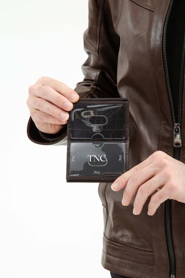  Tamer Tanca Erkek Hakiki Deri Kahverengi Kartlık