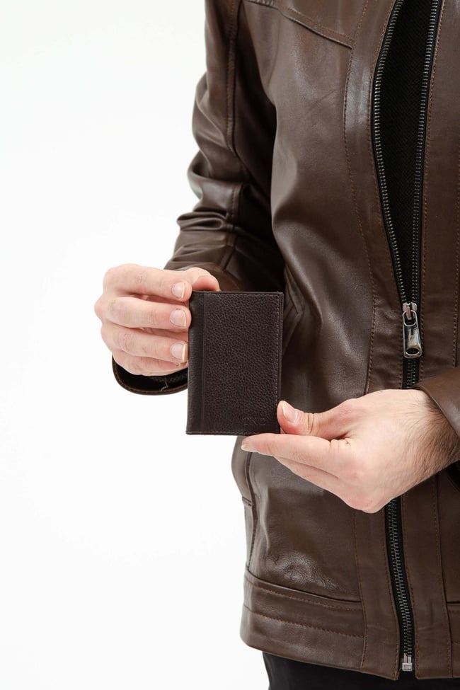  Tamer Tanca Erkek Hakiki Deri Kahverengi Kartlık