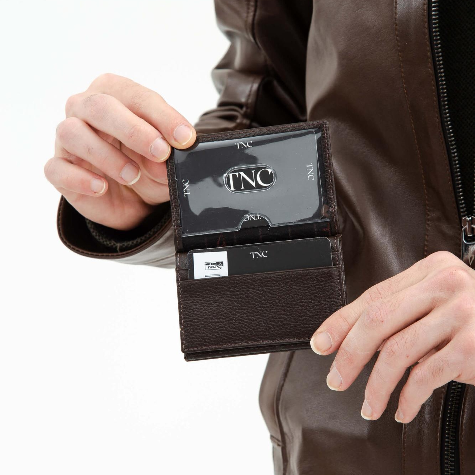 Tamer Tanca Erkek Hakiki Deri Kahverengi Kartlık