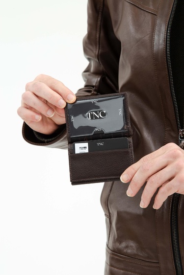  Tamer Tanca Erkek Hakiki Deri Kahverengi Kartlık