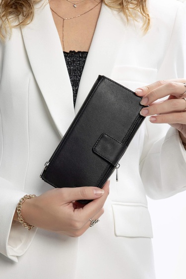  Tamer Tanca Erkek Hakiki Deri Siyah Cüzdan Cuzdan