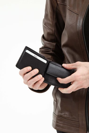  Tamer Tanca Erkek Hakiki Deri Siyah Cüzdan Cuzdan