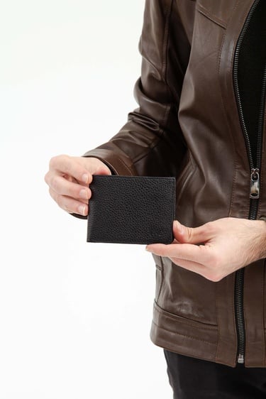  Tamer Tanca Erkek Hakiki Deri Siyah Cüzdan Cuzdan