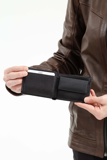  Tamer Tanca Erkek Hakiki Deri Siyah Cüzdan Cuzdan