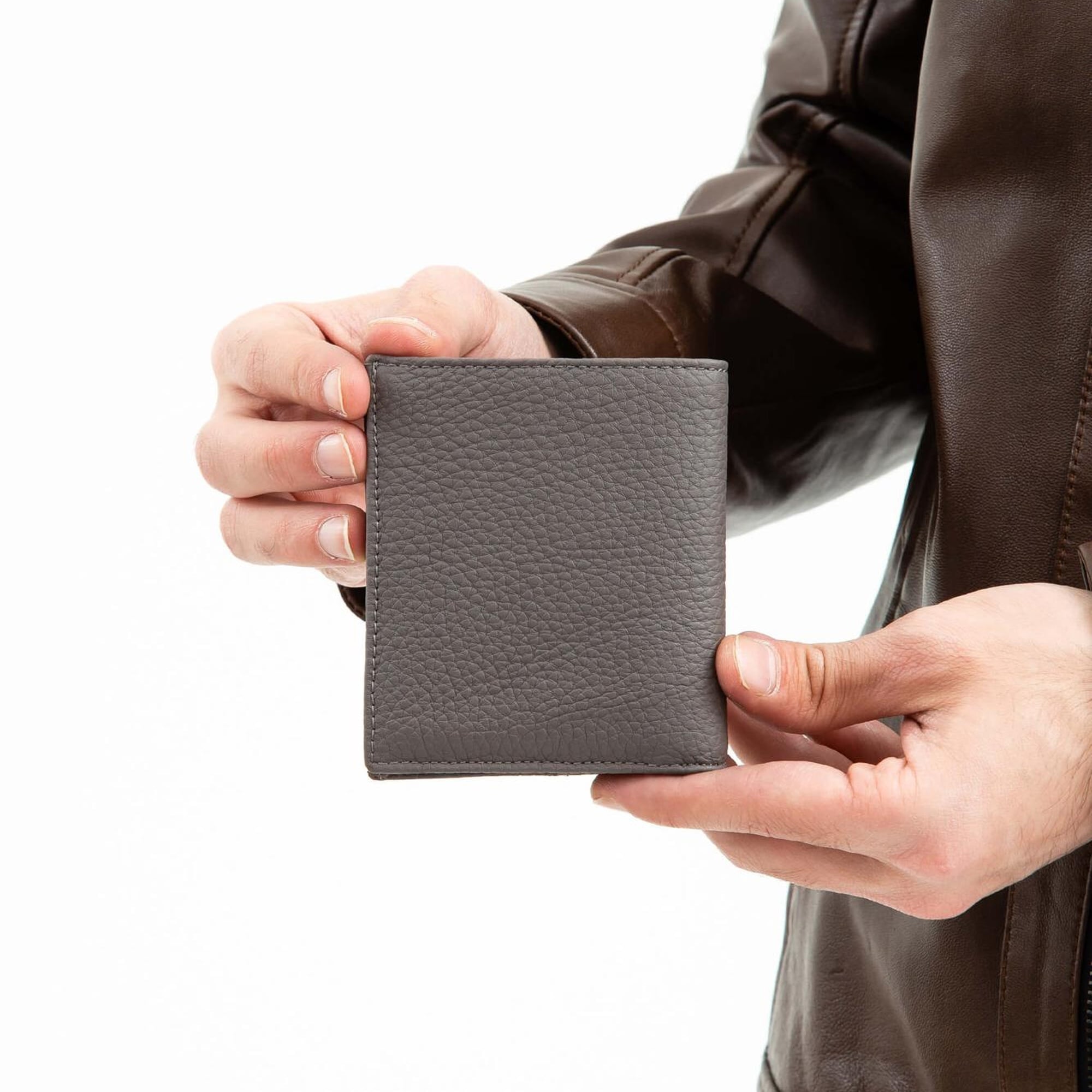 Tamer Tanca Erkek Hakiki Deri Gri Cüzdan Cuzdan