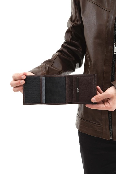  Tamer Tanca Erkek Hakiki Deri Kahverengi Togo Cüzdan Cuzdan