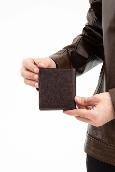  Tamer Tanca Erkek Hakiki Deri Kahverengi Togo Cüzdan Cuzdan