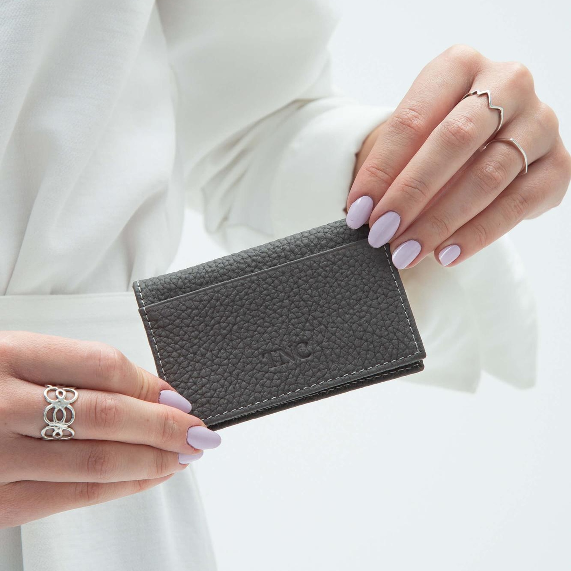 Tamer Tanca Erkek Hakiki Deri Gri Kartlık