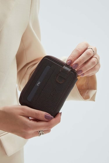  Tamer Tanca Erkek Hakiki Deri Kahverengi Floter Kartlık