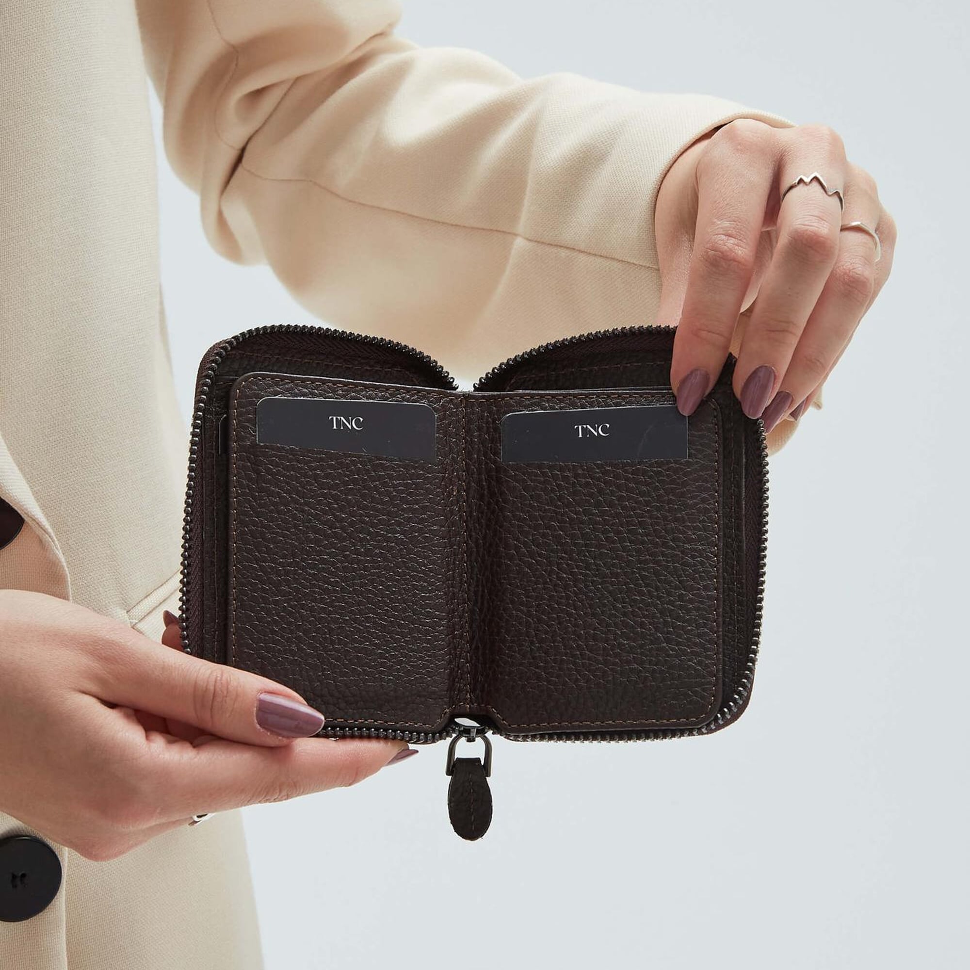 Tamer Tanca Erkek Hakiki Deri Kahverengi Floter Cüzdan Cuzdan