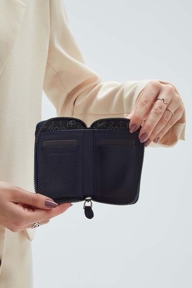  Tamer Tanca Erkek Hakiki Deri Lacivert Kartlık