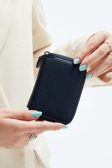  Tamer Tanca Erkek Hakiki Deri Lacivert Cüzdan Cuzdan