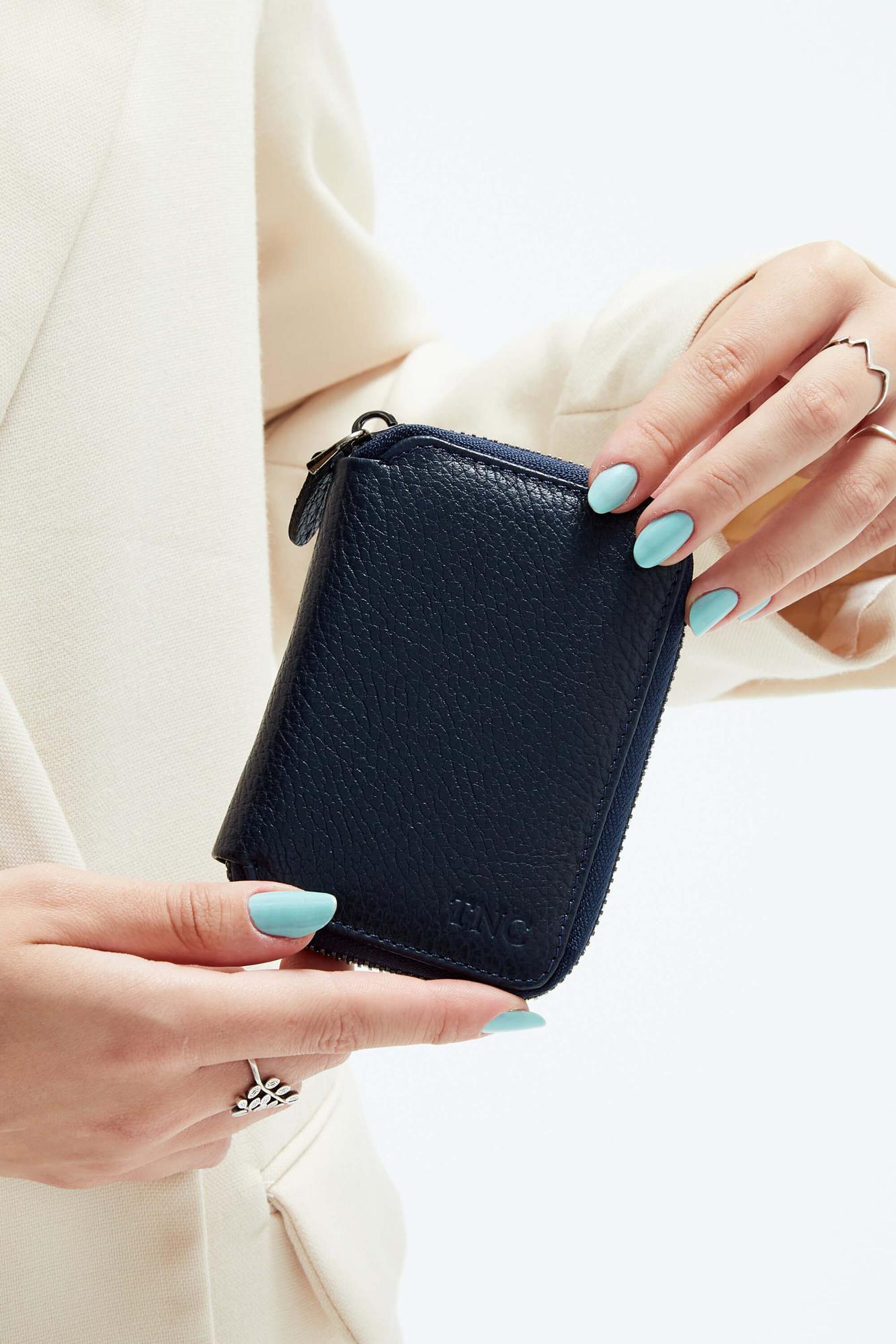  Tamer Tanca Erkek Hakiki Deri Lacivert Cüzdan Cuzdan