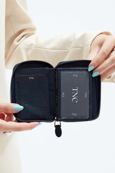  Tamer Tanca Erkek Hakiki Deri Lacivert Cüzdan Cuzdan