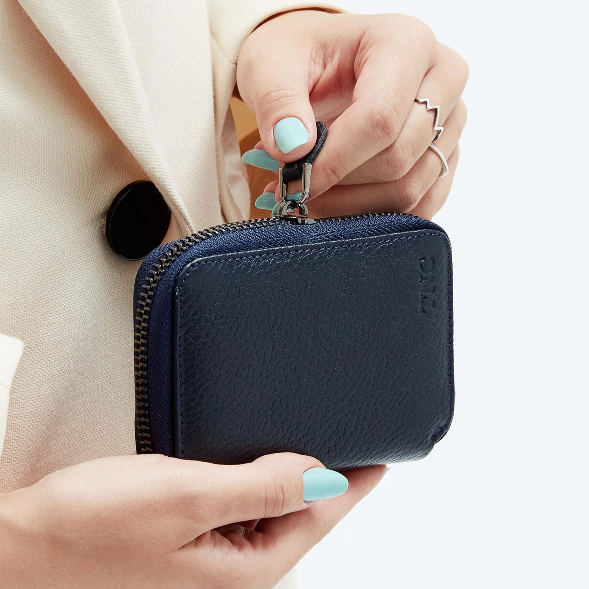 Tamer Tanca Erkek Hakiki Deri Lacivert Cüzdan Cuzdan