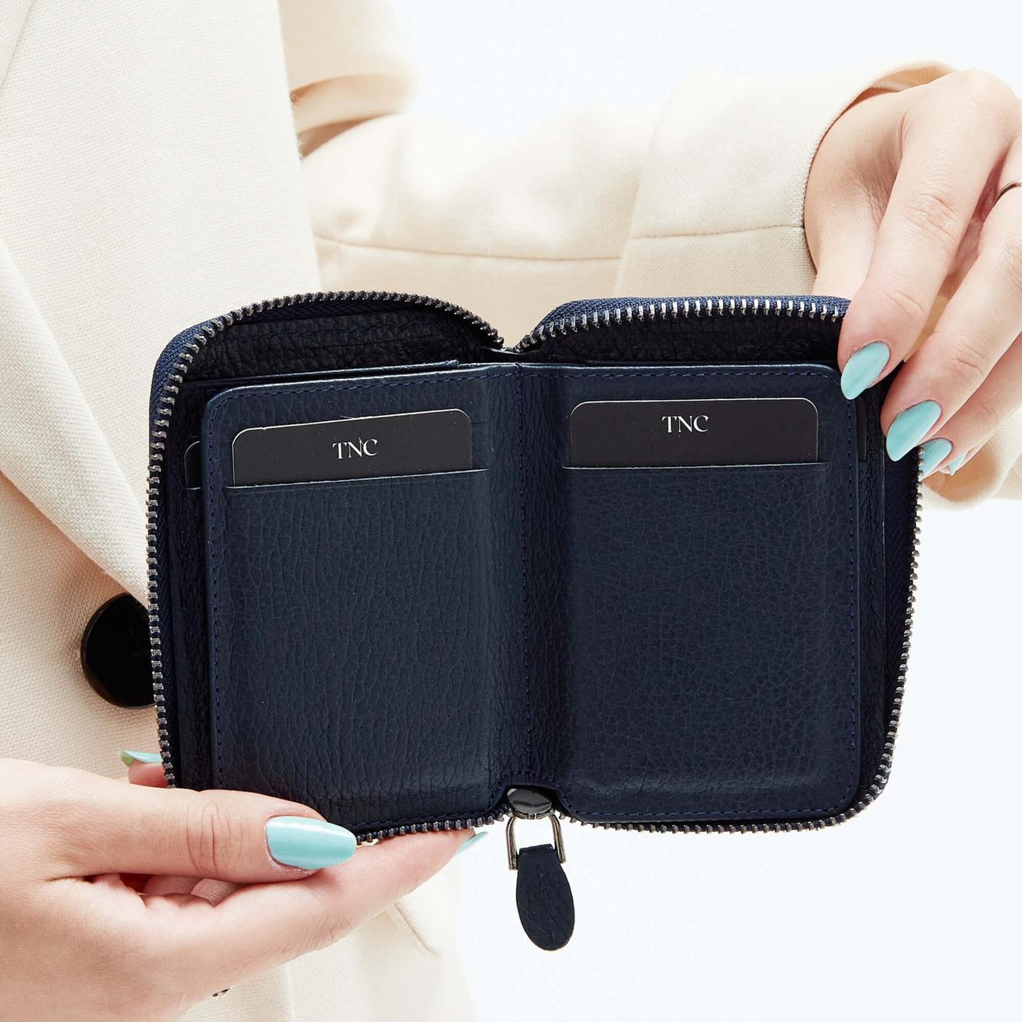 Tamer Tanca Erkek Hakiki Deri Lacivert Cüzdan Cuzdan