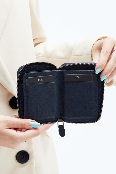  Tamer Tanca Erkek Hakiki Deri Lacivert Cüzdan Cuzdan