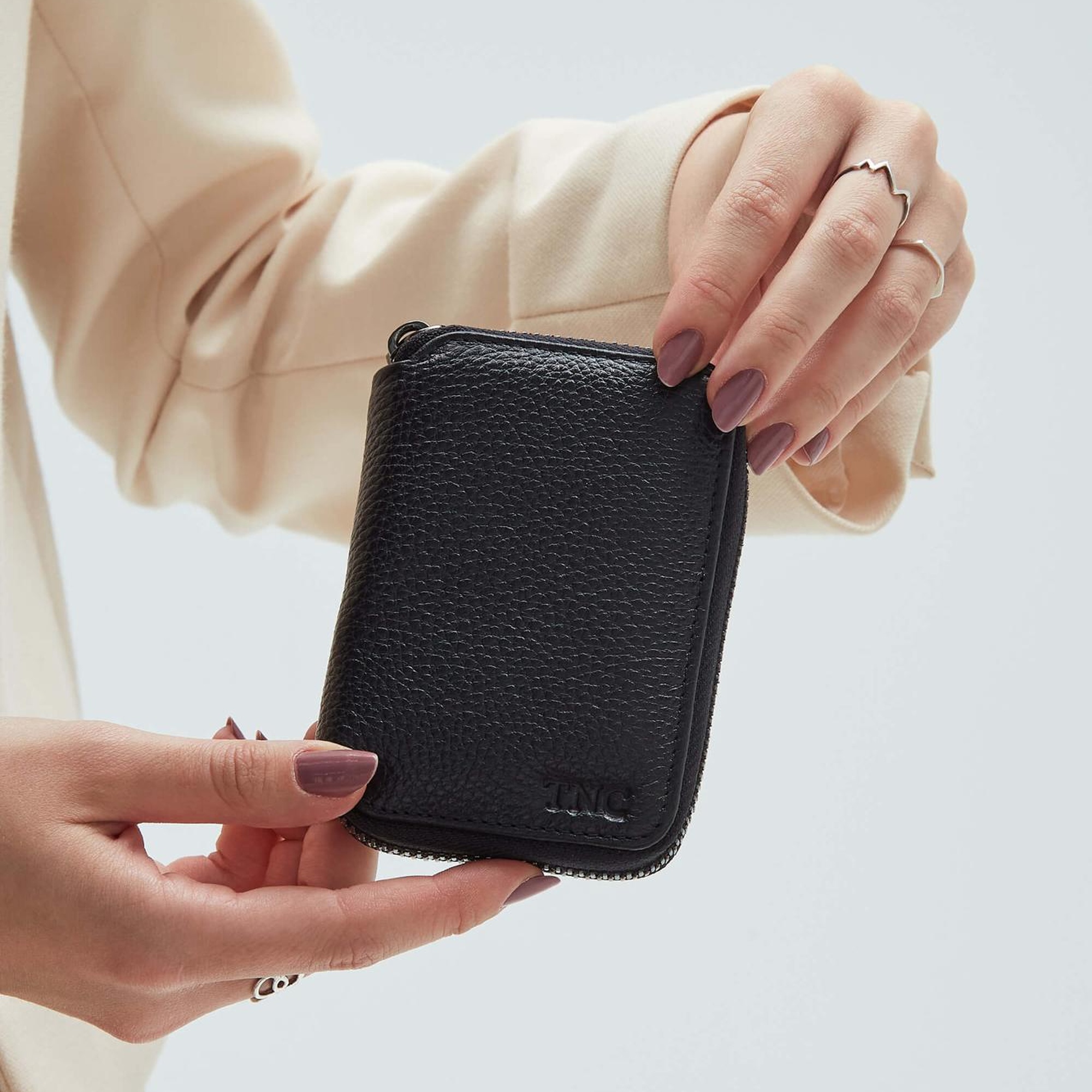 Tamer Tanca Erkek Hakiki Deri Siyah Floter Cüzdan Cuzdan