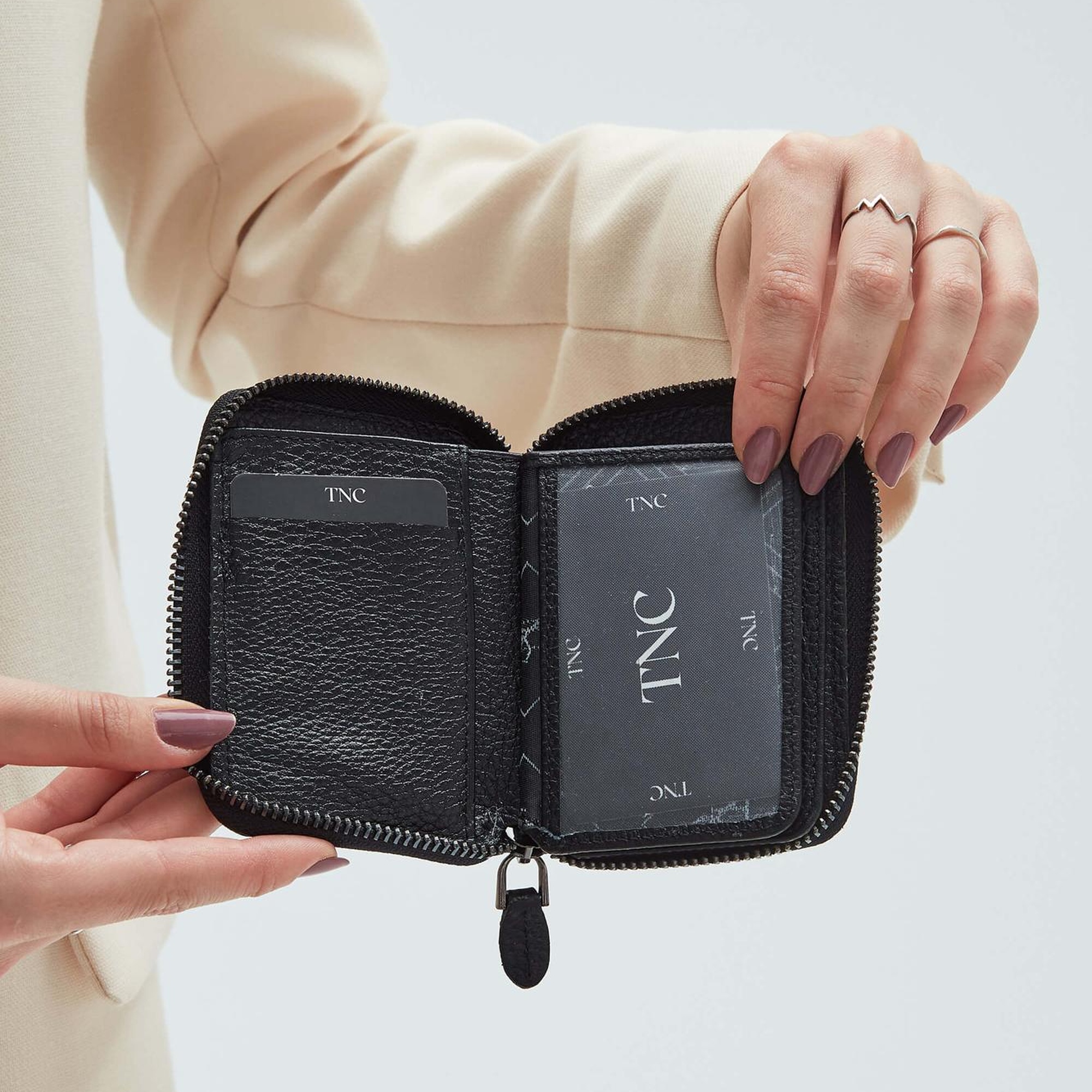 Tamer Tanca Erkek Hakiki Deri Siyah Floter Cüzdan Cuzdan