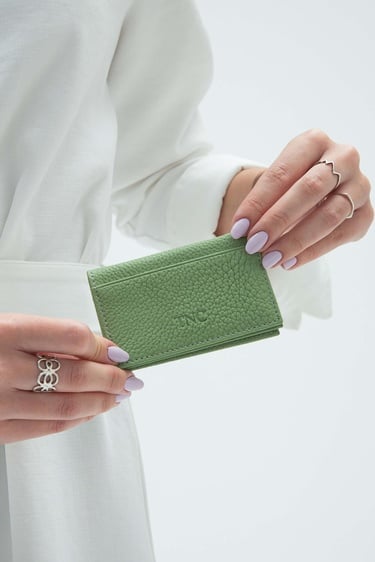  Tamer Tanca Erkek Hakiki Deri Su Yeşili Kartlık