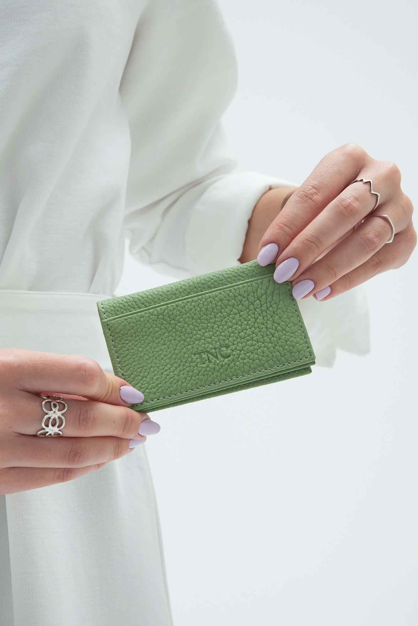  Tamer Tanca Erkek Hakiki Deri Su Yeşili Kartlık