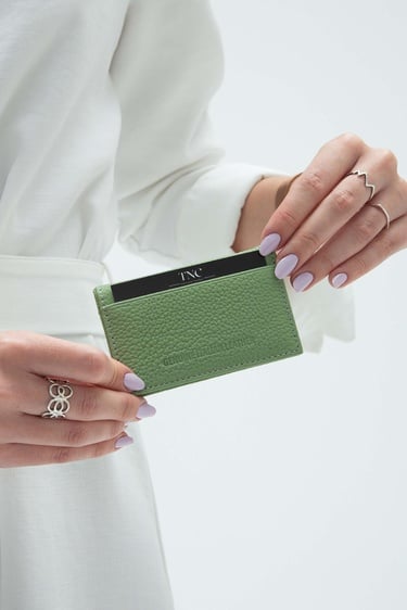  Tamer Tanca Erkek Hakiki Deri Su Yeşili Kartlık