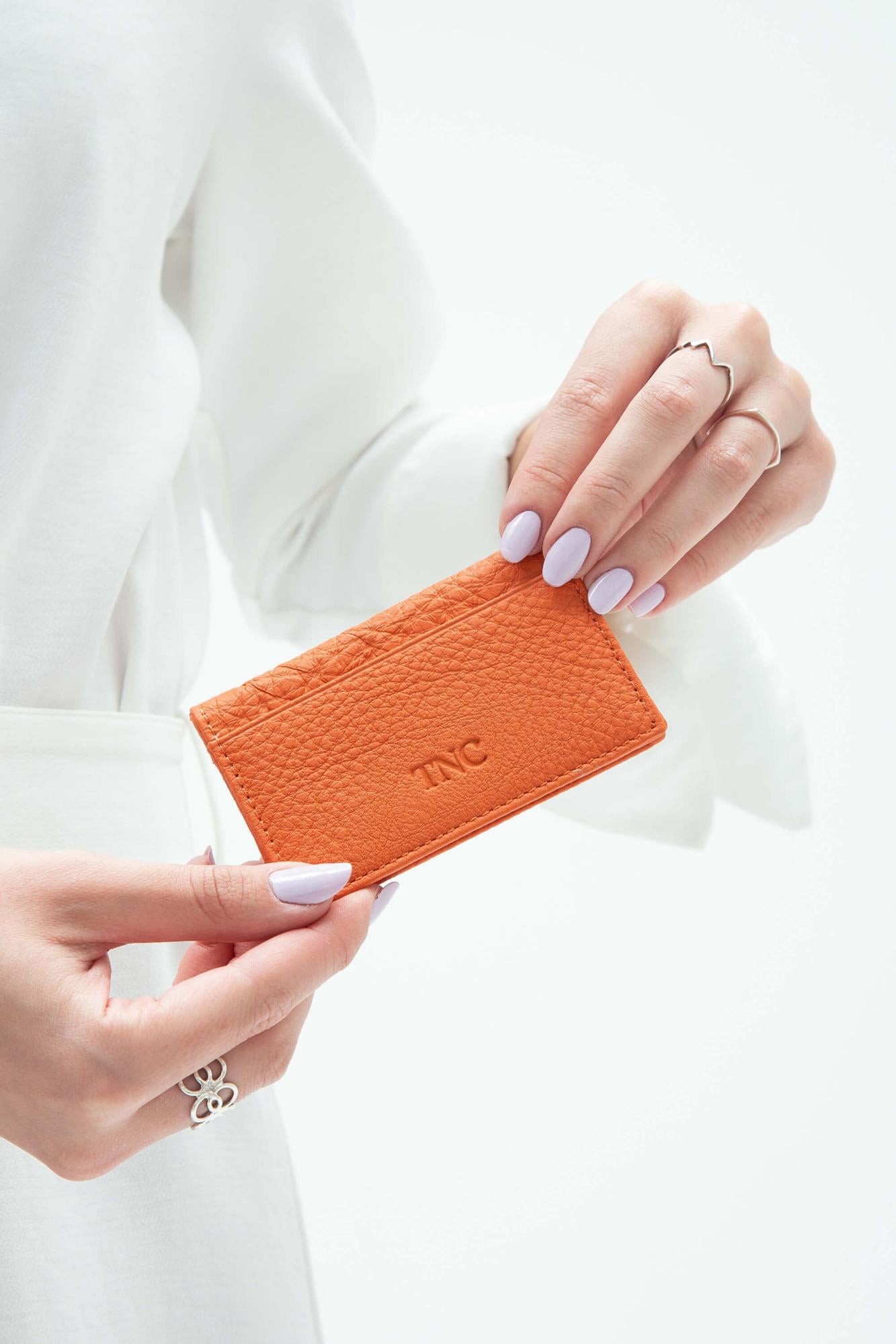  Tamer Tanca Erkek Hakiki Deri Turuncu Kartlık