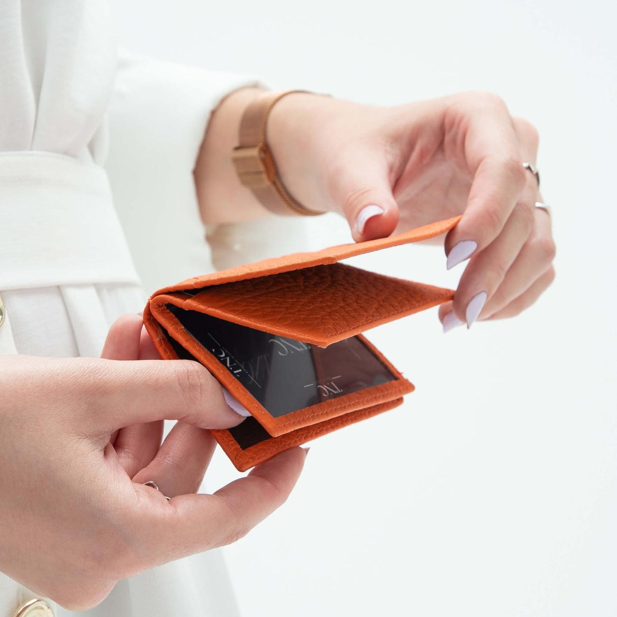 Tamer Tanca Erkek Hakiki Deri Turuncu Kartlık