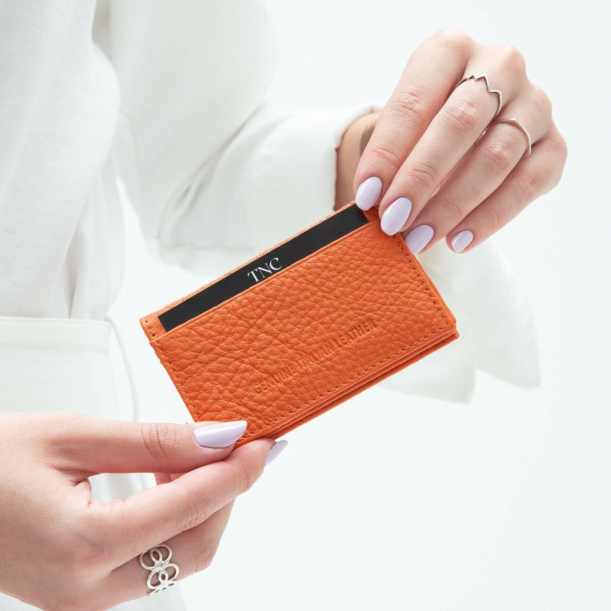 Tamer Tanca Erkek Hakiki Deri Turuncu Kartlık